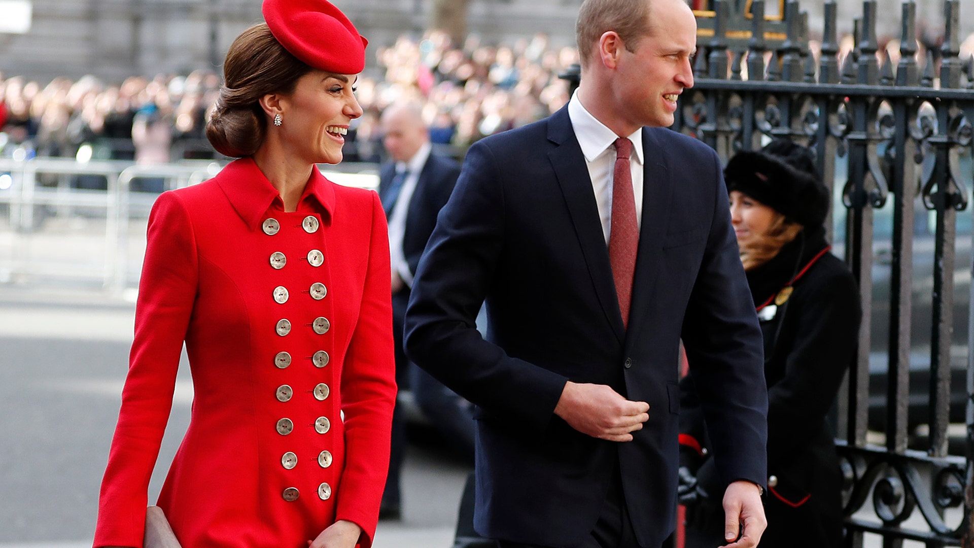 Britain's Kate, the Duchess of Cambridge and Britain's Prince William attend the Commonwealth Service at Westminster Abbey on Commonwealth Day in London, March 11, 2019. 