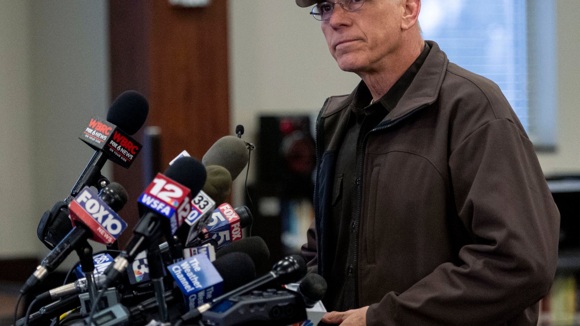 Lee County Sheriff Jay Jones speaks at a press conference at Beauregard High School, March 4, in Beauregard, Ala. Rescuers prepared Monday to tear through the rubble of mobile homes and houses in search of survivors of a powerful tornado that rampaged through southeast Alabama, killing over a dozen people. 