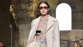 Gigi Hadid wears sheer top at Paris fashion week