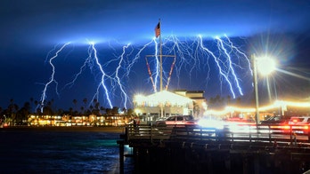 Lightning lights up skies of Southern California, with around 1,500 pulses reported in 5 minutes