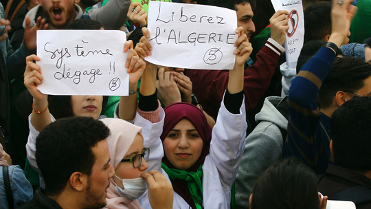 Hundreds of Algerian students protest, call for strike