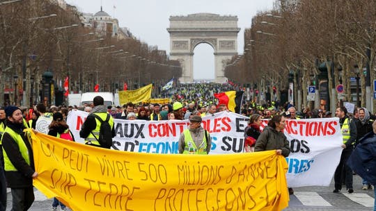 France's Yellow Vests hit streets for 17th time, protest at Paris airport as numbers dwindle