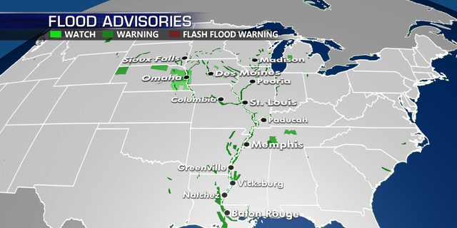 Scattered rain, snow hit Central Plains; major flooding continues ...