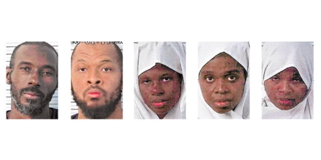 Lucas Morton (L), Siraj Wahhaj, Subhannah Wahha, Jany Leveille and Hujrah Wahhaj, are the five compound suspects.