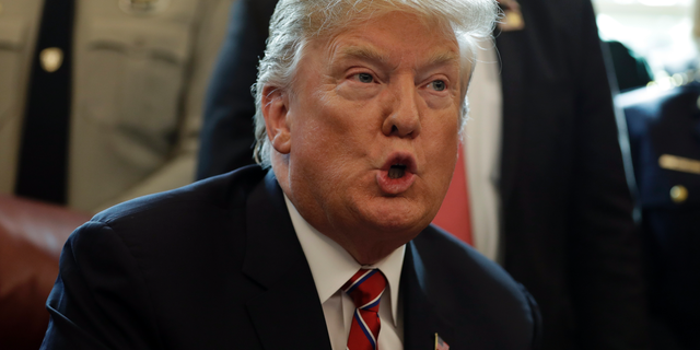 President Donald Trump speaks in the Oval Office of the White House, Friday, March 15, 2019, in Washington. (AP Photo/Evan Vucci)