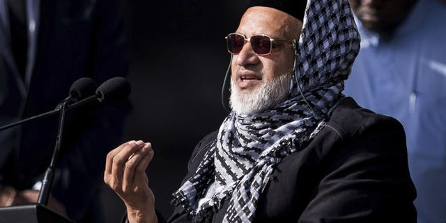 In this photo supplied by the New Zealand government, Mosque shooting survivor Farid Ahmed addresses the national remembrance service in Hagley Park for the victims of the March 15 mosques terrorist attack in Christchurch, New Zealand, Friday, March 29, 2019.