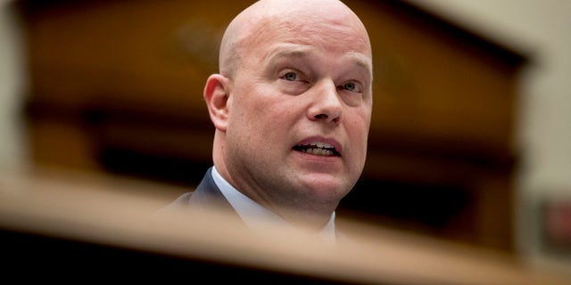 Acting Attorney General Matthew Whitaker speaks during a House Judiciary Committee hearing on Capitol Hill, Feb. 8, 2019. (AP Photo/Andrew Harnik)