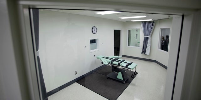 This Sept. 21, 2010, file photo shows the interior of the lethal injection facility at San Quentin State Prison in San Quentin, Calif. Gov. Gavin Newsom is expected to sign a moratorium on the death penalty in California Wednesday, March 13, 2019. (Associated Press)