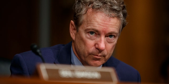 File-This March 5, 2019, file photo shows Sen. Rand Paul, R-Ky., pausing during a Senate Committee on Health, Education, Labor, and Pensions hearing on Capitol Hill in Washington.