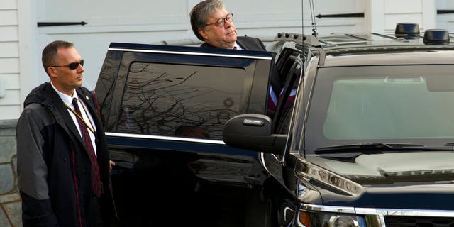 Attorney General William Barr leaves his home in McLean, Va., on Friday, March 22, 2019. Special Counsel Robert Mueller is expected to present a report to the Justice Department any day now outlining the findings of his nearly two-year investigation into Russian election meddling, possible collusion with Trump campaign officials and possible obstruction of justice by Trump.