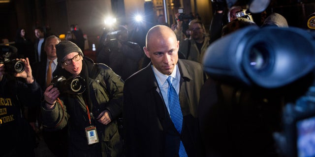 Lawyer Michael Avenatti leaves the Federal Court after his initial appearance in an extortion case on Monday, March 25, 2019 in New York. Avenatti was arrested on Monday for accusations of trying to scare Nike for $ 25 million by threatening the company with bad publicity. (AP Photo / Kevin Hagen).