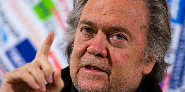 Former White House strategist Steve Bannon claimed a ticket with Sen. Kamala Harris, D-Calif., and former U.S. Rep. Beto O’Rourke, D-Texas, could unseat President Trump. (Associated Press)