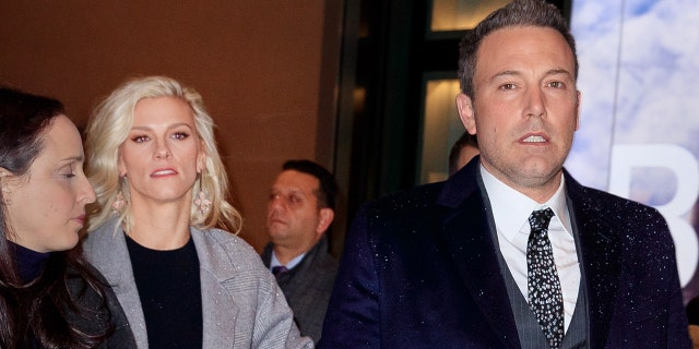 Ben Affleck and Lindsay Shookus attend the premiere of his movie