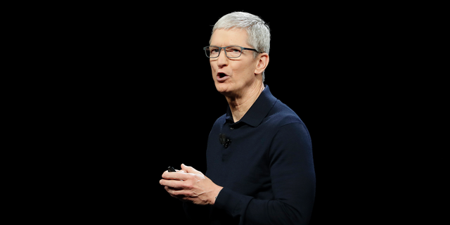 Apple CEO Tim Cook is one of several tech executives being impersonated by users on Facebook. (AP Photo/Marcio Jose Sanchez, File)