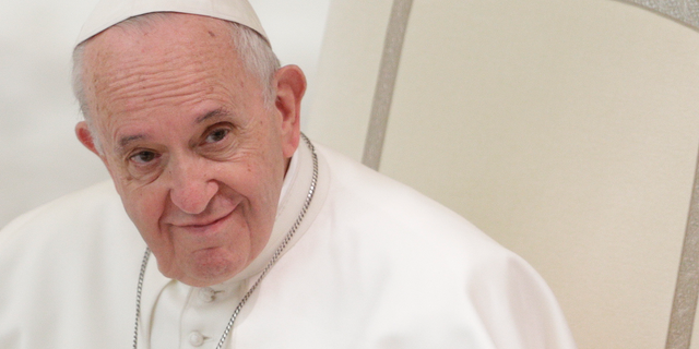 Pope Francis attends an audience with participants of a course on the Internal Forum promoted by the Apostolic Penitentiary Court, in the Pope Paul VI hall, at the Vatican, Friday, March 29, 2019.
