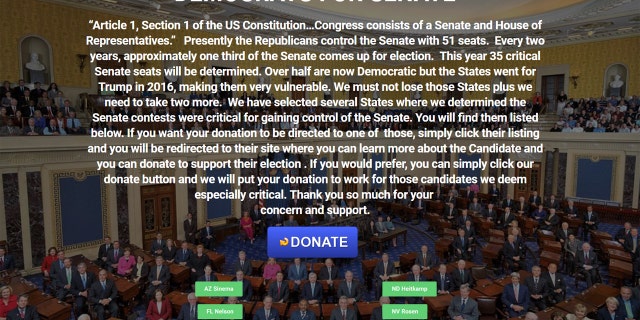 Another website set up by Dupont purportedly solicited donations for 10 Democratic U.S. Senate candidates.