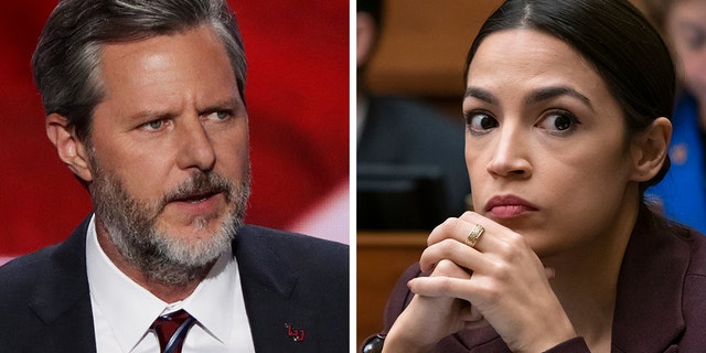 Rep. Alexandria Ocasio-Cortez, D-N.Y., sparred on Twitter Tuesday with Liberty University President Jerry Falwell Jr. concerning a few of his comments, including one made about her at CPAC over the weekend.
