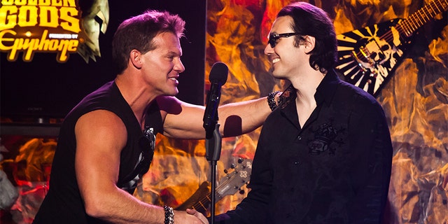 Chris Jericho (L) and Damien Echols (R) attend the 4th annual Revolver Golden Gods awards at Club Nokia on April 11, 2012 in Los Angeles, Calif..