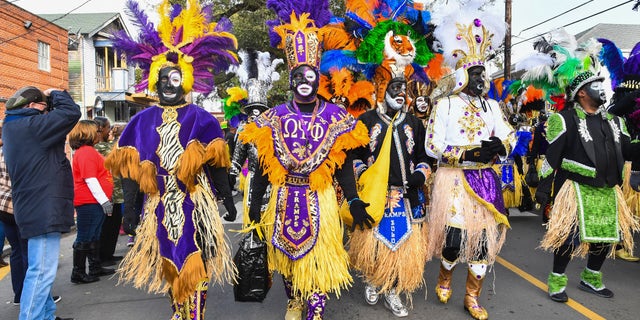 Zulu Tramps march in the Zulu Social Aid and Pleasure Club's 2018 Zulu Parade on Feb. 13, 2018 in New Orleans, Louisiana. (Erika Goldring/Getty Images)