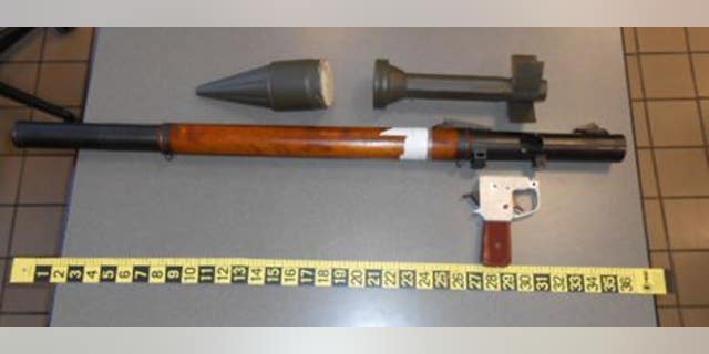 Officers quickly found that the grenade launcher was not a functioning weapon, but a replica.