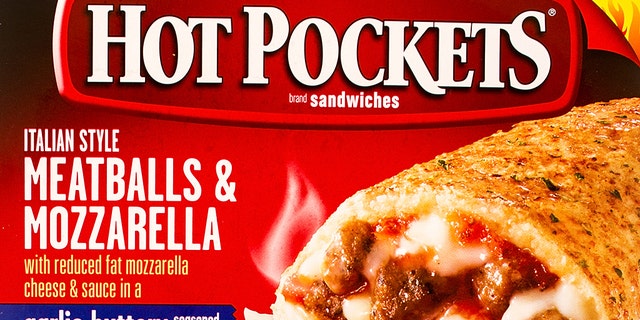 Winneconni, WI, USA - 13 June 2015: Box of Hot Pockets in Meatballs & Mozzarella flavor.