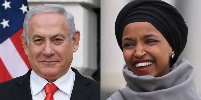 Israeli Prime Minister Benjamin Netanyahu hit back Tuesday at Rep. Ilhan Omar, D-Minn. (Getty, File)