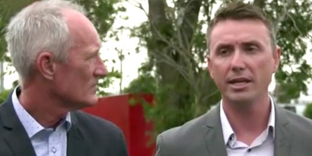 Australia's One Nation party officials, Steve Dickson (right) and James Ashby (left)  have blamed alcohol on a recording in which they apparently sought a donation from the U.S. National Rifle Association in an effort to change gun laws in the country.