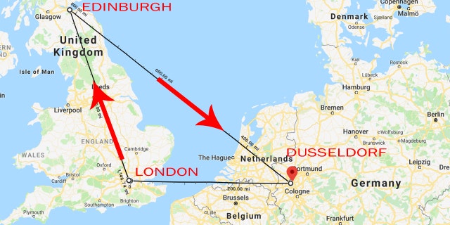 The flight was scheduled to go to Germany when it flew to Scotland due to a paperwork mix-up.