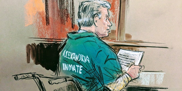 Manafort, who has been dealing with health issues, sits in his wheelchair in the courtroom.