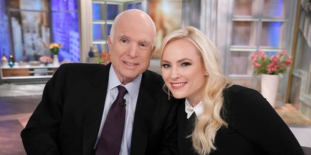 New York, NY - 2017: (L-R) Senator John McCain, Meghan McCain on 'The View', a visit for Meghan McCain's birthday, Monday, October 23, 2017. (Photo by Heidi Gutman /ABC via Getty Images)