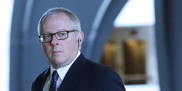 Former Trump campaign official Michael Caputo arrives at the Hart Senate Office building to be interviewed by Senate Intelligence Committee staffers, on May 1, 2018 in Washington. (Photo by Mark Wilson/Getty Images)