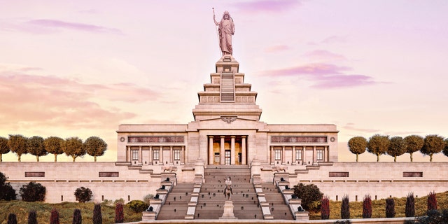 A digital rendering of the unbuilt National American Indian Memorial in Staten Island, New York (CashNetUSA)