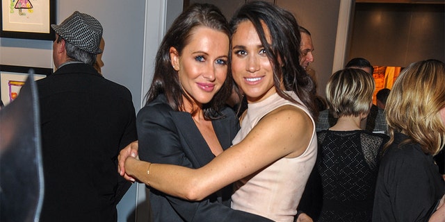 Jessica Mulroney and Meghan Markle are pictured here in March 2016. Mulroney explained in a recent interview with Harper's Bazaar why she won't ever talk about the Duchess of Sussex.