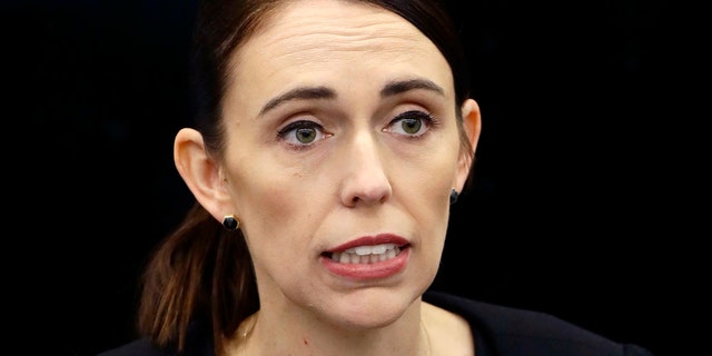 New Zealand's Prime Minister Jacinda Ardern speaks during a press conference following the March 15 mosque shooting, in Christchurch, New Zealand. (Kyodo News via AP)