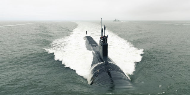 File photo - The Virginia-class attack submarine Pre-Commissioning Unit (PCU) Indiana (SSN 789) departs Newport News Shipbuilding to conduct Alpha sea trials in the Atlantic Ocean - May 22, 2018.