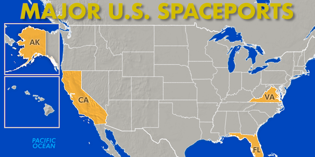 Vandenberg Air Force Base in California, Wallops Flight Facility in Virginia, The Pacific Spaceport Complex in Alaska and NASA's Kennedy Space Center round out the top spaceports across the United States.