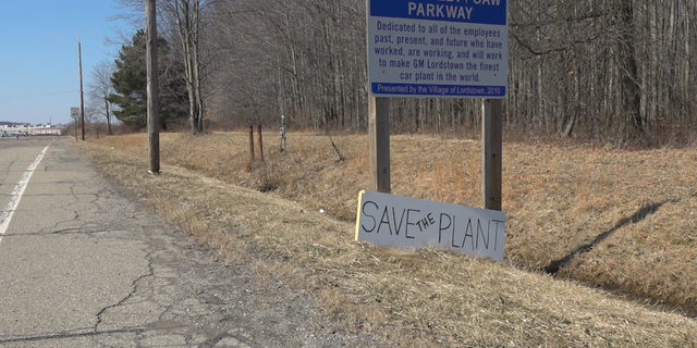 "Save the plant," signs line the roads in Lordstown, Ohio.