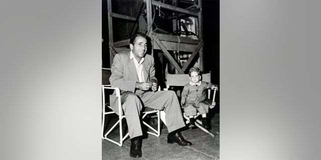 Stephen Bogart on set with his father.