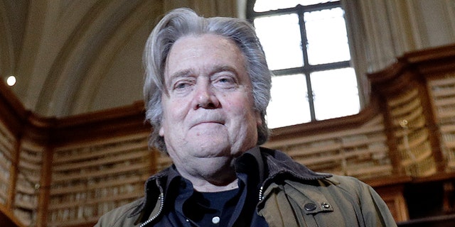 Former White House strategist Steve Bannon in a photo from last week. Bannon said President Trump would use the Mueller report against his enemies. (AP Photo/Gregorio Borgia)