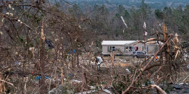 Tornado damage near Beauregard, Ala., on Monday March 4, 2019.