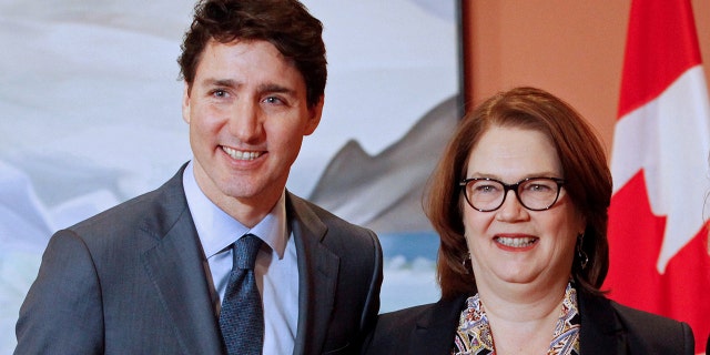 President of the Treasury Board Jane Philpott poses for a photo with Prime Minister Justin Trudeau during Trudeau's cabinet shuffle, in Ottawa, Ontario, Canada, January 14, 2019.
