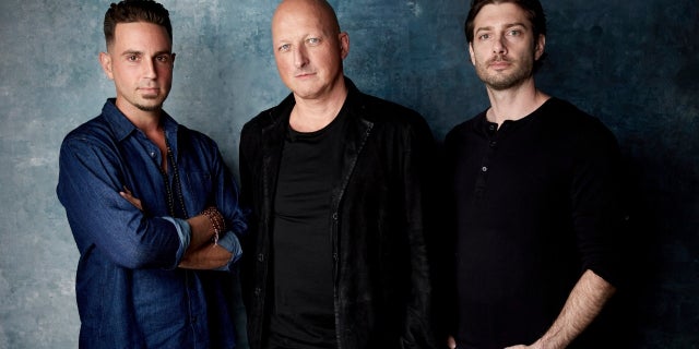 From left: Wade Robson, director Dan Reed and James Safechuck. The documentary premiered at the Sundance Film Festival.