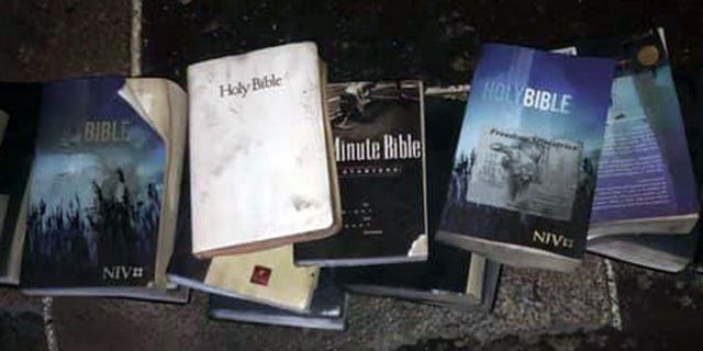 A West Virginia church went up in a blaze early Sunday morning, but the Bibles inside remained untouched by the flames.
