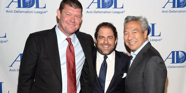 RatPac Entertainment's James Packer and Brett Ratner, and Warner Bros. Entertainment CEO Kevin Tsujihara.