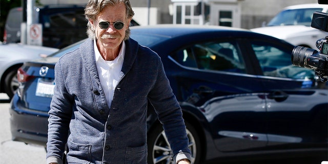 Actor William H. Macy arrives at the federal courthouse in Los Angeles, on Tuesday, March 12, 2019.
