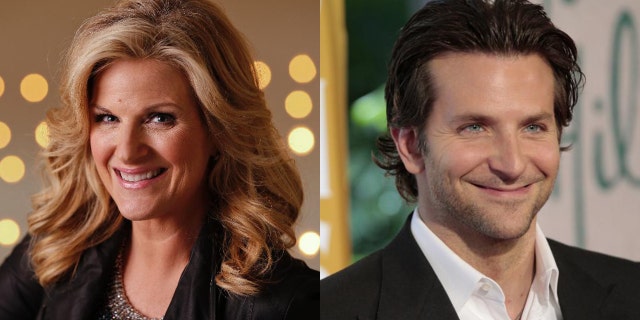 Country star Trisha Yearwood, left, said she was star-struck by actor Bradley Cooper when she met him during her and husband Garth Brooks' "World Tour."