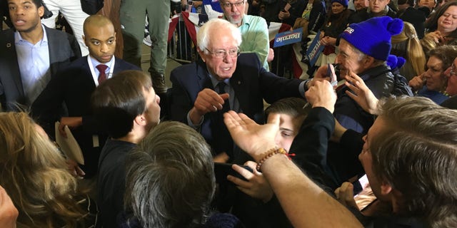 Bernie Sanders campaigning in Concord, N.H., on Sunday.