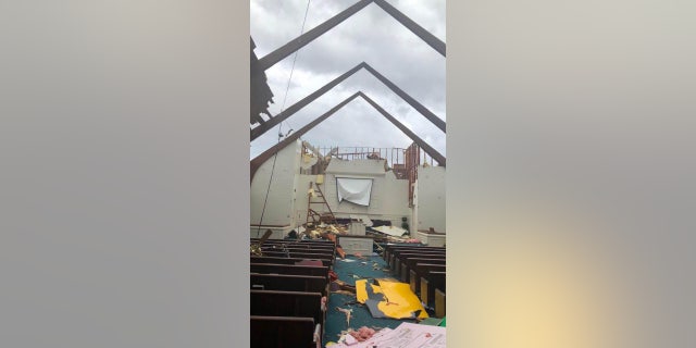 Damage to Mount Zion Church in West Paducah, Ky.