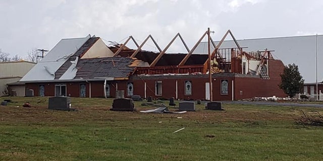 Damage to Mount Zion Church in West Paducah, Ky.