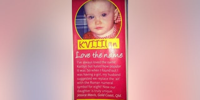 In this photo and feature shared to That's Life magazine in 2016, one Australian mom explained her decision to give her daughter a uniquely spelled version of "Kaitlyn."